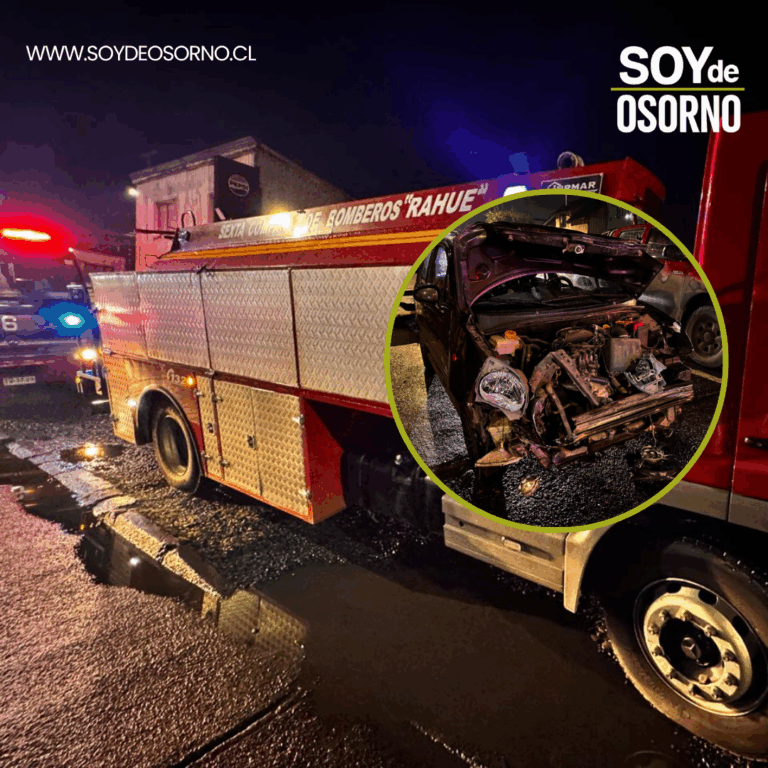 Carro de Bomberos colisiona con automóvil en Rahue Bajo mientras acudía a emergencia