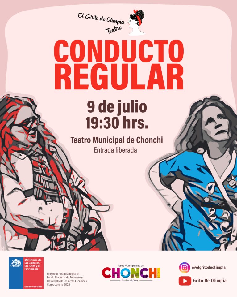 Municipio de Chonchi invita a la obra de teatro «Conducto regular» este miércoles con entrada gratuita.