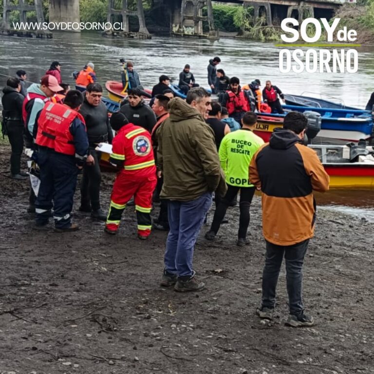 Continúa intensa búsqueda de joven puertomontino desaparecido en el río Rahue