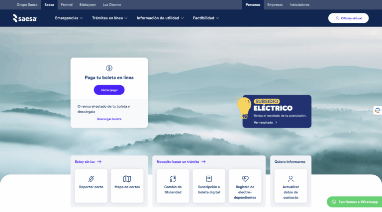Saesa habilita nueva sección web para facilitar a sus clientes consultar si son beneficiarios del subsidio eléctrico estatal