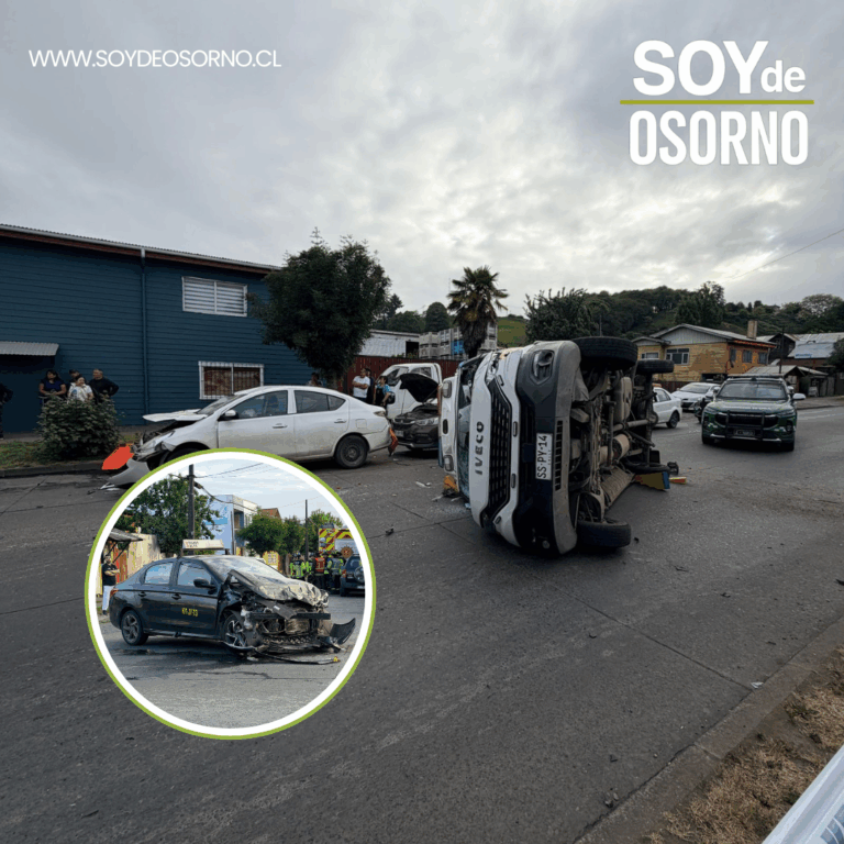 Siete heridos deja múltiple colisión vehicular en Rahue Bajo