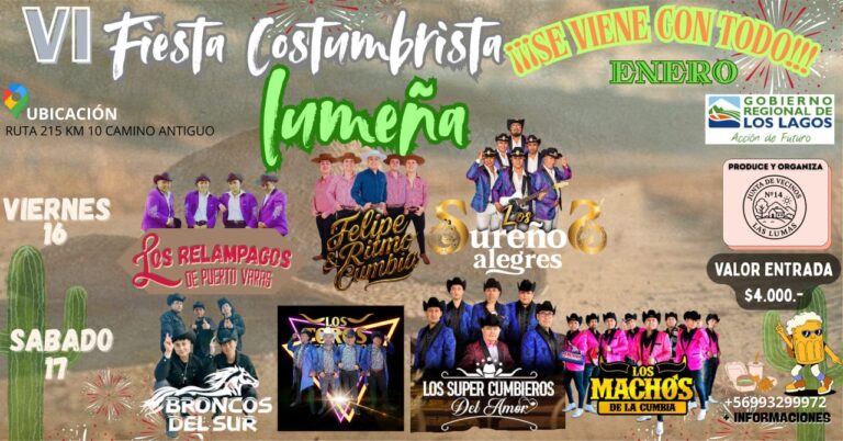 VI Fiesta Costumbrista Lumeña promete música en vivo, gastronomía típica y cerveza artesanal.