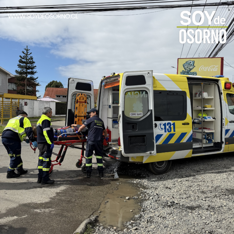 Múltiple colisión deja dos personas lesionadas en Osorno