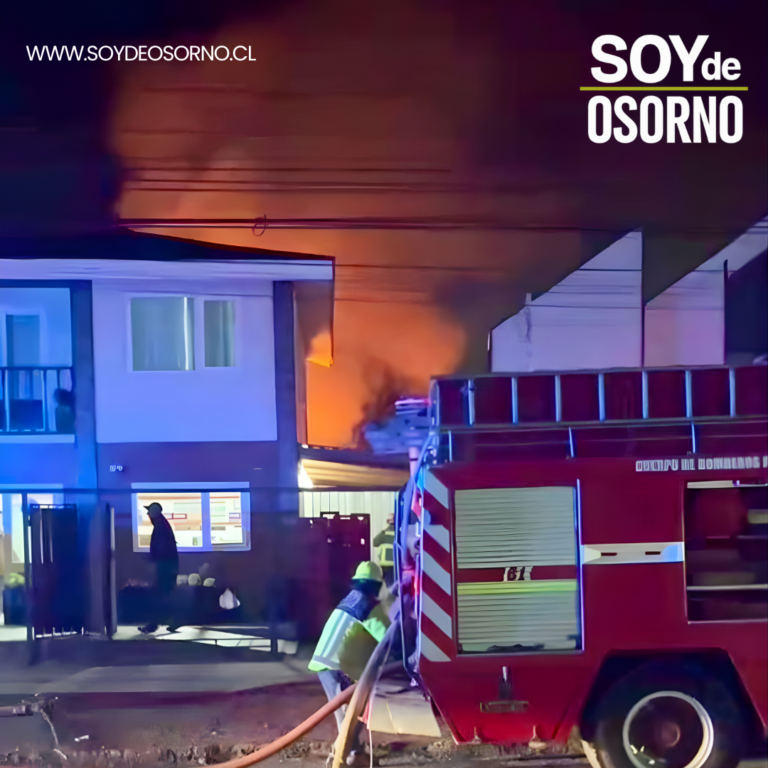 Incendio deja un fallecido en Purranque: víctima sería un adulto mayor de 73 años