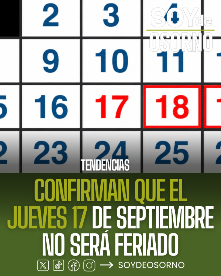 Confirman que Jueves 17 de septiembre no será feriado